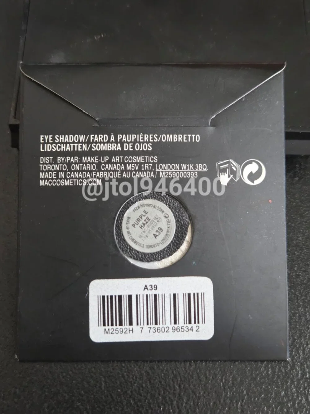 Mac Purple Haze Eyeshadow Refill Pan